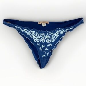 Ermanno Scervino Blue Embroidered Bikini Bottom Size Medium IT 3